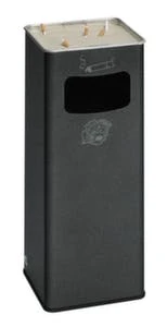 Kombiascher, HxBxT 665x260x260mm, Korpus Stahl Antiksilber, M. Kippensieb