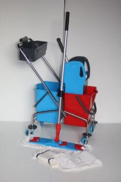 CleanSV® Wischset Chrom Laschenmop 50 Cm Lamo, Ablage, Reinigungswagen 2 X 18 Liter Eimer, Presse, Deichsel, 1 Laschenmop Halter Lamo, 3 X Laschenmop -Sauber Lieferungen Geschäft 0602a970 fbfe 4150 bd21 dd81e151864a