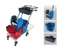 CleanSV® Tyson 6 Profi PE Reinigungswagen Systemwagen, 2 X 17 Liter Eimern, 4 X 5 Liter Eimer, 3 Ablagen, Müllsackhalter -Sauber Lieferungen Geschäft 0a6699a5 f75e 4873 8e45 4ad289a56a4d