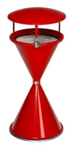 Standascher, HxØ 960x440mm, Stahl, Korpus RAL7024, Eieruhrform, M. Schutzdach 5 Standascher, HxØ 960x440mm, Stahl, Korpus RAL7024, Eieruhrform, M. Schutzdach – Bild 3