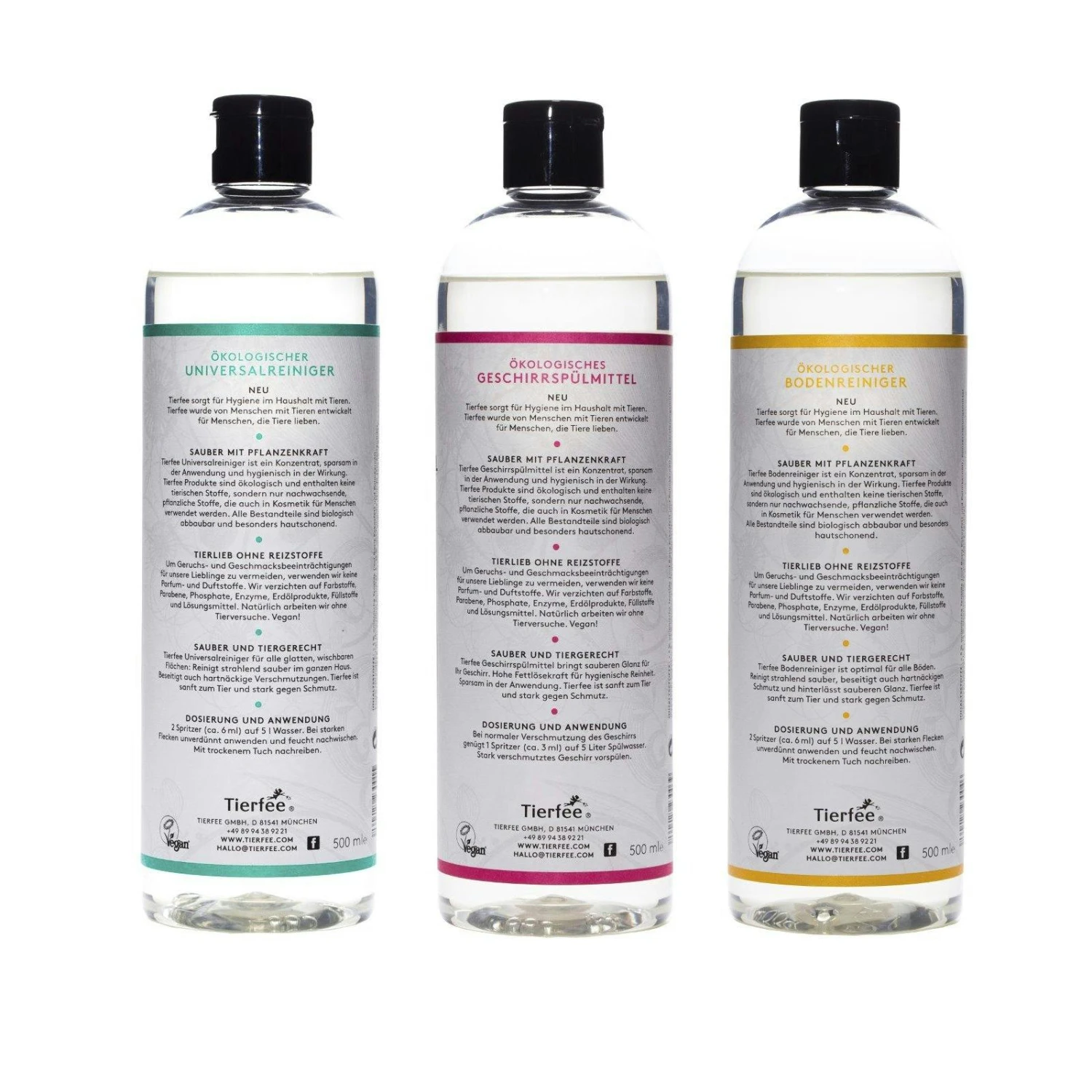 Tierfee-Set Ökologischer Universalreiniger + Geschirrspülmittel + Bodenreiniger, Je 500 Ml 6 Tierfee-Set Ökologischer Universalreiniger + Geschirrspülmittel + Bodenreiniger, Je 500 Ml – Bild 4