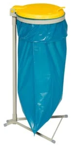 Müllsackständer, 120l, HxBxT 920x500x530mm, Gestell Kieselgrau, Deckel Kunststoff Gelb