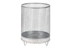 Drahtgitter-Abfallbehälter, F. Außen, 118l, HxØ 600x500mm, Korpus Stahl RAL6010, Boden Durchbrochen -Sauber Lieferungen Geschäft 158c923b ade9 4c39 8766 4d2b72798f55
