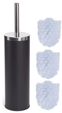 MSV WC Bürste Toilettenbürste WC Garnitur Klobürste „Miami“ Mit Hygienischem Behälter Braun + 2 Ersatzbürstenköpfe -Sauber Lieferungen Geschäft 19bcdded 7735 42ee a6eb a1024212696f