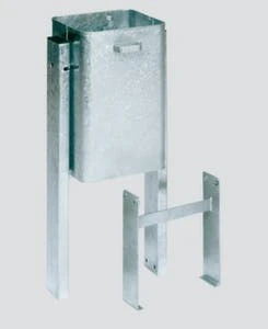 Abfallbehälter, F. Außen, 40l, HxBxT 440x310x310mm, Zum Einbetonieren, Korpus Feuerverzinkt 6 Abfallbehälter, F. Außen, 40l, HxBxT 440x310x310mm, Zum Einbetonieren, Korpus Feuerverzinkt – Bild 4