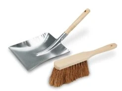 MERXartis Kehrgarnitur `Koko & Hannes` - Kehrblech Verzinkt Und Handfeger Mit Kokos-Borsten Als Kehrschaufel-Set