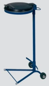 Müllsackständer, 75l, HxBxT 955x350x375mm, Gestell Graualu, Deckel Stahl RAL1003, 4 Rollen 9 Müllsackständer, 75l, HxBxT 955x350x375mm, Gestell Graualu, Deckel Stahl RAL1003, 4 Rollen – Bild 7