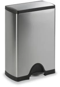 Edelstahl-Tretabfallbehälter, 45l, HxBxT 660x260x590mm, Innenbehälter Kunststoff, Korpus Edelstahl, Deckel Edelstahl 6 Edelstahl-Tretabfallbehälter, 45l, HxBxT 660x260x590mm, Innenbehälter Kunststoff, Korpus Edelstahl, Deckel Edelstahl – Bild 4