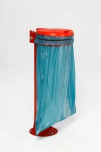 Var Müllsackständer, 120l, HxØ 1050x370mm, Gestell Rot, Deckel Kunststoff Rot