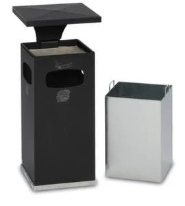 Kombiascher, HxBxT 975x305x265mm, 35l, Korpus Stahl Silber, M. Schutzdach 8 Kombiascher, HxBxT 975x305x265mm, 35l, Korpus Stahl Silber, M. Schutzdach – Bild 6