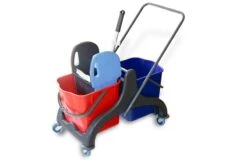 Hypafol Reinigungswagen 4x 5 Liter + 2x 18 Liter Eimer | Profi Putzwagen Mit Stabiler Mopp-Presse & Halterung Für Besen & Lappen | 100l Leinentasche -Sauber Lieferungen Geschäft 2cc43894 9e8b 4616 89c0 9f5f279f21f3 1