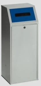 Var Wertstoffsammler F. Papier, 1x70l, HxBxT 1000x400x400mm, Innenbehälter Stahl, Korpus Stahl Silber, Deckel Stahl RAL5010 3 Var Wertstoffsammler F. Papier, 1x70l, HxBxT 1000x400x400mm, Innenbehälter Stahl, Korpus Stahl Silber, Deckel Stahl RAL5010