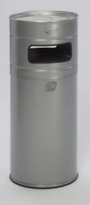 Var Kombiascher, HxØ 990x435mm, 104l, Korpus Stahl Silber, Säulenform, M. Kippensieb 3 Var Kombiascher, HxØ 990x435mm, 104l, Korpus Stahl Silber, Säulenform, M. Kippensieb