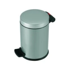 HAILO Tretabfallbehälter, 3l, HxØ 270x180mm, Innenbehälter Stahl, Korpus Stahl Weiß, Deckel Stahl Weiß -Sauber Lieferungen Geschäft 3193e713 a34c 42d7 8b6e 9659338ada32