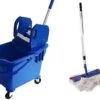 CleanSV® Wischset Bay Blau Laschenmop 50 Cm, Putzeimer Mit Presse Und Inneneimer, Lamo Mopset 3 Laschenmop 50 Und Halter Und Stiehl