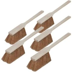BRB 5X Handfeger Mit Langem Holzstiel, Kokos, Länge 430 Mm