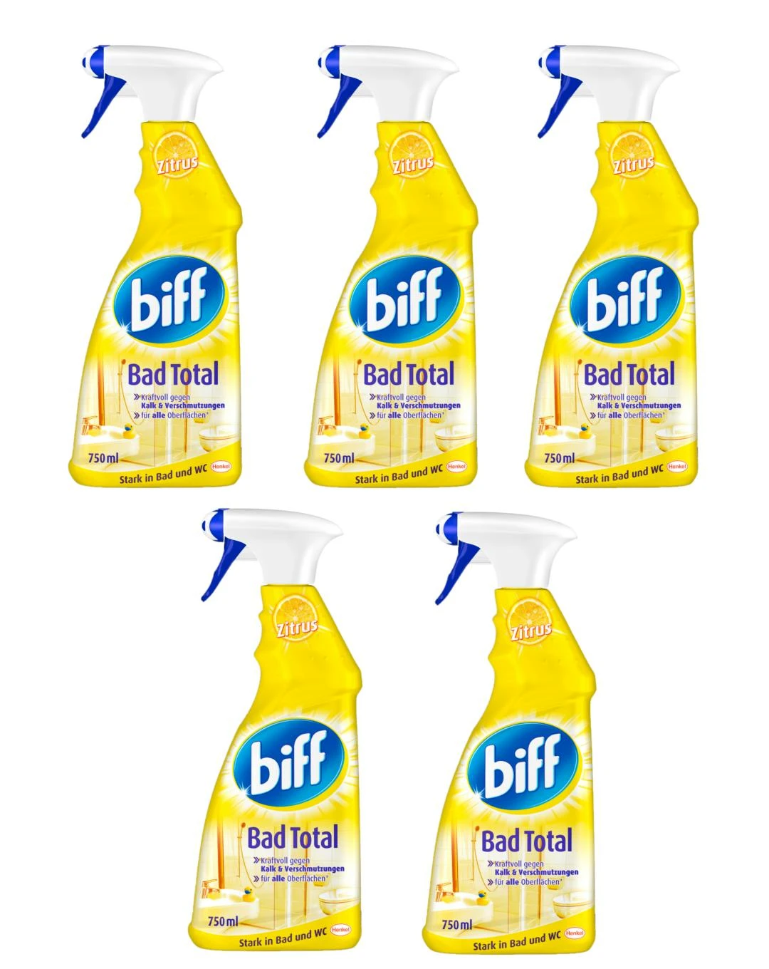 Biff Bad Total Zitrus Badreiniger Reiniger 4x750ml Sprühflasche Reinigungsmittel 4 Biff Bad Total Zitrus Badreiniger Reiniger 4x750ml Sprühflasche Reinigungsmittel – Bild 2