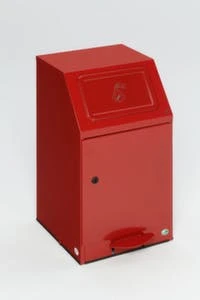 Putzwollkasten, Selbstlöschend, 1x43l, HxBxT 760x405x475mm, Innenbehälter Stahl, Deckel Stahl RAL3000