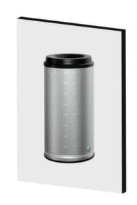 Alu-Wandabfallbehälter, F. Außen, 20l, HxBxT 500x250x270mm, Korpus Eloxiert, Mit Quadratprägung