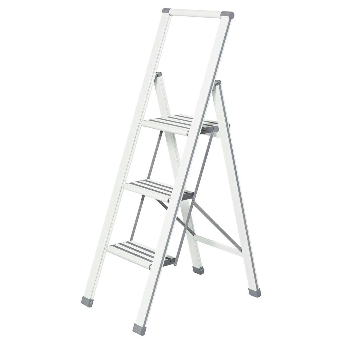 WENKO Alu-Design Klapptrittleiter 2-stufig Schwarz 7 WENKO Alu-Design Klapptrittleiter 2-stufig Schwarz – Bild 5