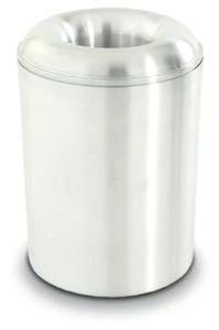 Alu-Papierkorb, Selbstlöschend, 13l, HxØ 302x260mm, Kopfteil Eloxiert, Korpus Eloxiert