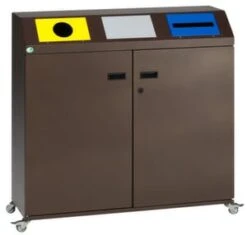 Var Wertstoffsammelstation, 3x80l, HxBxT 975x1080x375mm, Innenbehälter Stahl, Korpus Stahl Antiksilber -Sauber Lieferungen Geschäft 4018c734 a162 4dfd 9b23 8d971213b1c7