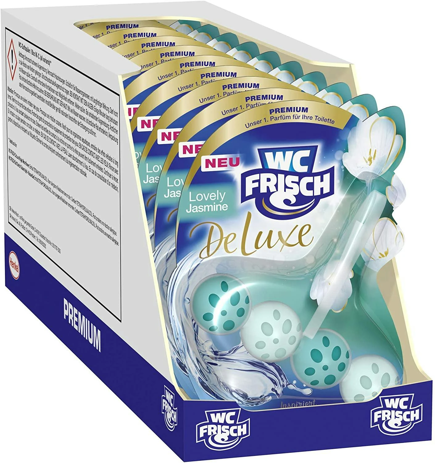 WC-Frisch DeLuxe Lovely Jasmin 5x50g WC Reiniger WC Duftspüler Reinigung 5 WC-Frisch DeLuxe Lovely Jasmin 5x50g WC Reiniger WC Duftspüler Reinigung – Bild 3