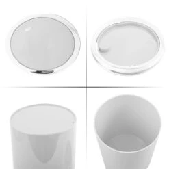 MSV Bad Serie "ASPEN" Design Kosmetikeimer Bad Treteimer Schwingdeckeleimer Abfallbehälter Mit Schwingdeckel 6 Liter (ØxH): Ca. 18,5 X 26 Cm Weiß -Sauber Lieferungen Geschäft 45981fe8 03b5 4416 83eb d47400554a9b