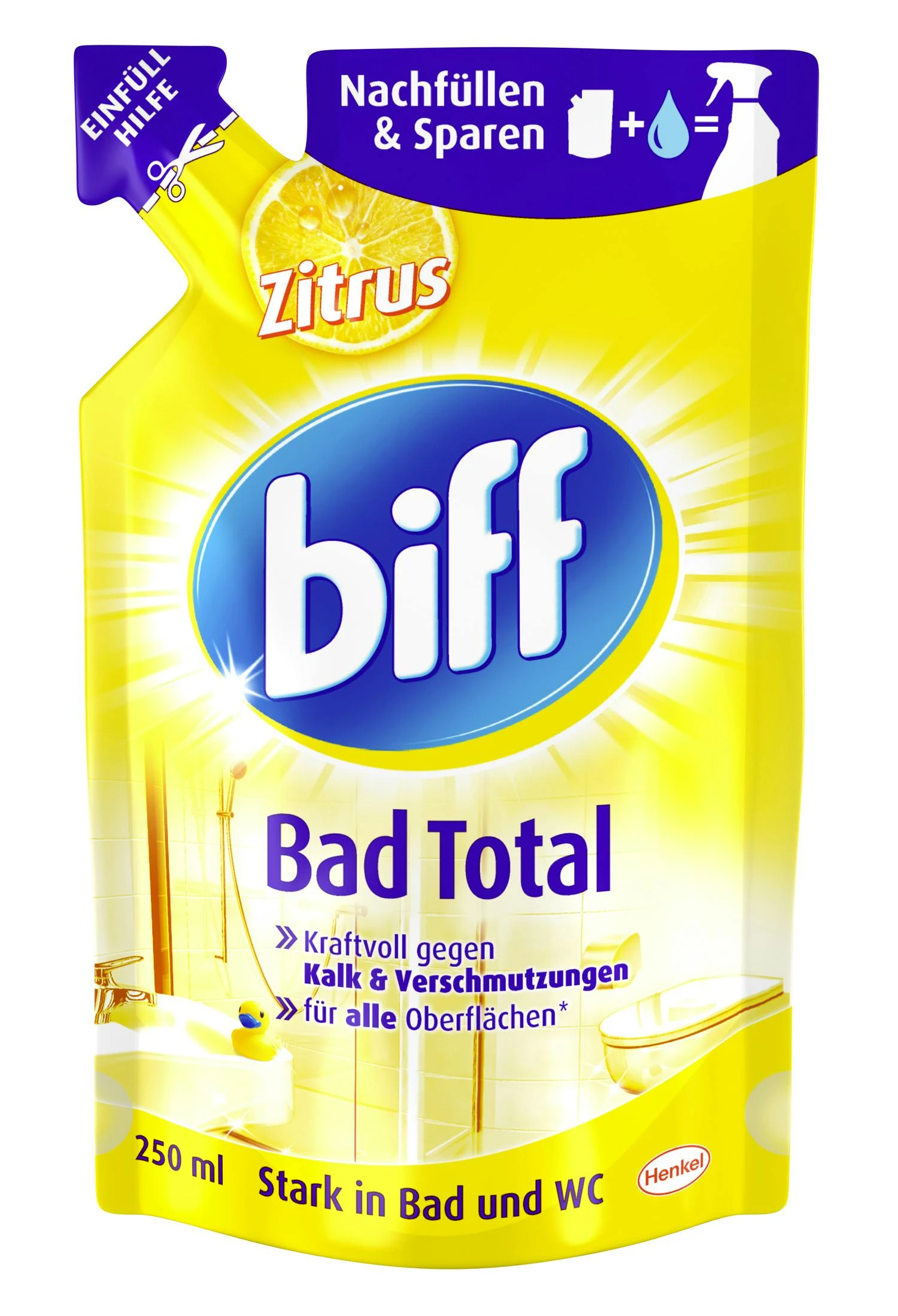 Biff Bad Total Zitrus Badreiniger Reiniger Reinigungsmittel 6x250ml Nachfüllpack 8 Biff Bad Total Zitrus Badreiniger Reiniger Reinigungsmittel 6x250ml Nachfüllpack – Bild 6