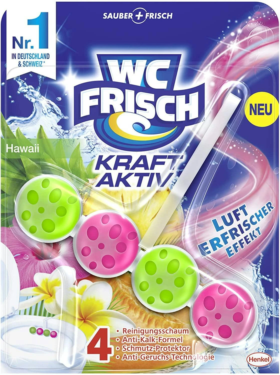 WC-Frisch Kraft Aktiv Duftspüler Urlaubsträume Hawaii 10x50g WC-Reiniger 7 WC-Frisch Kraft Aktiv Duftspüler Urlaubsträume Hawaii 10x50g WC-Reiniger – Bild 5