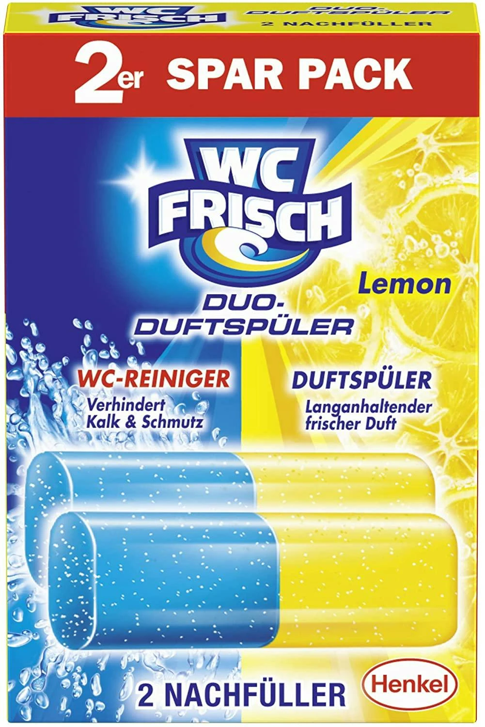 WC FRISCH Duo-Duftspüler Lemon WC-Reiniger WC-Duftstein Nachfüllpack 1x2 Stück 3 WC FRISCH Duo-Duftspüler Lemon WC-Reiniger WC-Duftstein Nachfüllpack 1x2 Stück