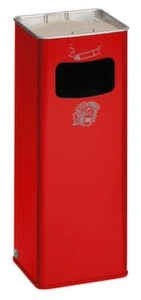 Kombiascher, HxBxT 660x230x230mm, Korpus Stahl Rot, M. Kippensieb