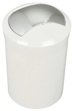 Spirella Design Kosmetikeimer 10.01769 "Sydney" Mit Schwingdeckel 5 Liter (ØxH): 19 X 30 Cm Weiß