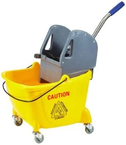 CleanSV© Aura2+ Reinigungswagen Mit Ablage Und 5 Liter Eimer, Wischwagen, Putzwagen Aus Kunststoff, Profi Moppresse, 2 Eimer (rot / Blau) Und Deichsel -Sauber Lieferungen Geschäft 57c3996f 665b 4159 b25f bb71906c1d58 1