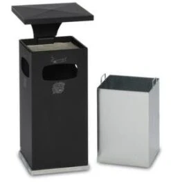 Kombiascher, HxBxT 955x500x500mm, Korpus Stahl Silber, M. Schutzdach -Sauber Lieferungen Geschäft 5ca8023d 6607 4b7d 8bbf e5ec34a3d05e 2