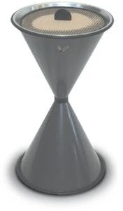 Standascher, HxØ 710x400mm, Stahl, Korpus Graphit, Eieruhrform