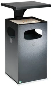 Kombiascher, HxBxT 955x500x500mm, Korpus Stahl Antiksilber, M. Schutzdach