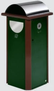 Var Kombiascher, HxBxT 1300x600x600mm, 120l, Korpus Stahl RAL6005, M. Schutzdach