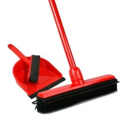 BawiTec Gummibesen-Set Friseurbesen Kehrgarnitur Mit Handfeger Noppenbesen