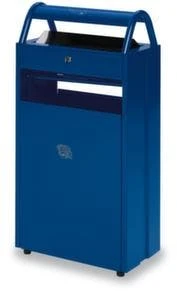 Kombiascher, HxBxT 980x485x265mm, 60l, Korpus Stahl Enzianblau, M. Schutzdach