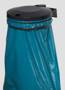 Var Müllsackhalter, Wandbefestigung, HxØ 190x395mm, Gestell Anthrazit, Deckel Stahl RAL7032