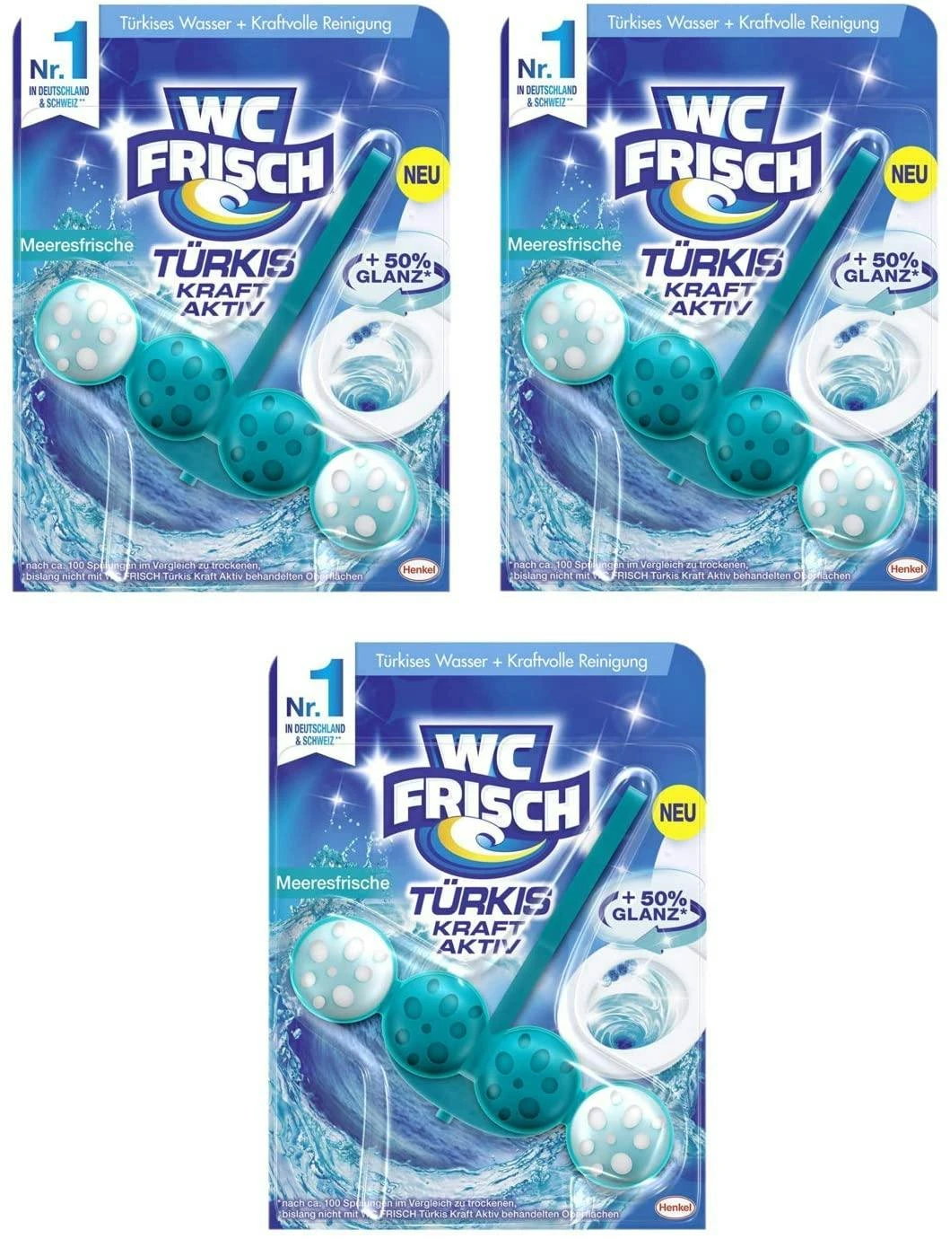 WC FRISCH Kraft Aktiv Blauspüler Chlor 9x150g WC Reiniger Toilettenreiniger 9 WC FRISCH Kraft Aktiv Blauspüler Chlor 9x150g WC Reiniger Toilettenreiniger – Bild 7