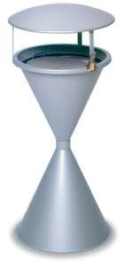 Standascher, HxØ 960x440mm, Stahl, Korpus RAL7024, Eieruhrform, M. Schutzdach 6 Standascher, HxØ 960x440mm, Stahl, Korpus RAL7024, Eieruhrform, M. Schutzdach – Bild 4