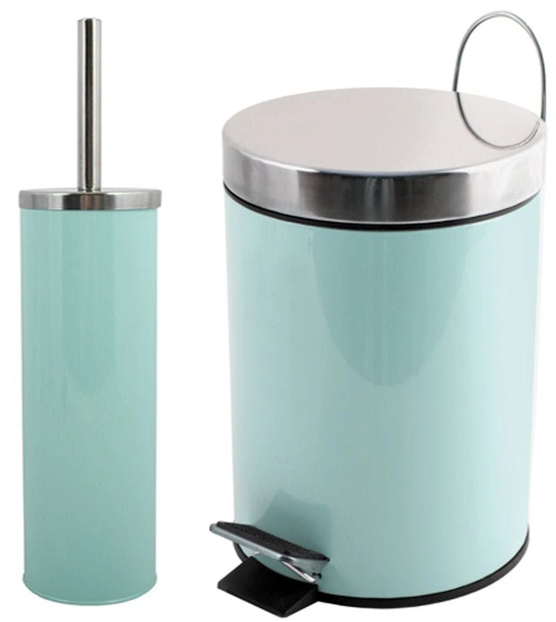MSV Badezimmer Set, 2-teilige Abfalleimer Kosmetikeimer Und WC Bürste “Miami“ Blau 6 MSV Badezimmer Set, 2-teilige Abfalleimer Kosmetikeimer Und WC Bürste “Miami“ Blau – Bild 4