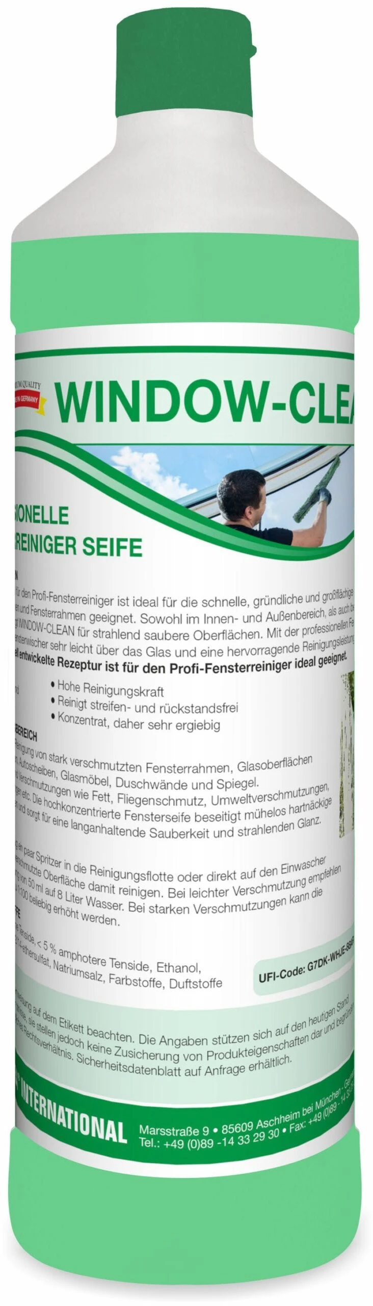 ARCORA Professionelle Fensterreiniger-Seife WINDOW-CLEAN, 1 L