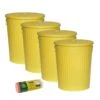 Jinfa 4er-Set Retrodesign Mülleimer Mit Griffen Und Deckel + 30 Müllbeutel | Gelb | 62L -Sauber Lieferungen Geschäft 82eee9a3 877c 492d 9f1e 534393ee6f55