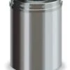Edelstahl-Papierkorb, Selbstlöschend, 15l, HxØ 360x255mm, Kopfteil Edelstahl, Korpus Edelstahl