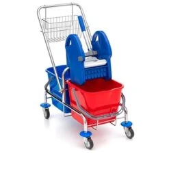 Wisch-Star Doppelfahrwagen Doppelfahreimer Chrom M. Deichselkorb