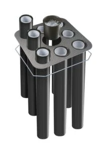 Auflagedeckel, F. Abfallbehälter 1x100l, 8 Bechereinwürfe, 1 Löffeleinwurf, Alu, Silber