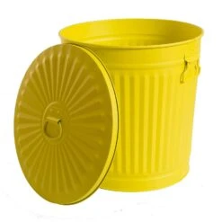 Jinfa 4er-Set Retrodesign Mülleimer Mit Griffen Und Deckel + 30 Müllbeutel | Gelb | 62L -Sauber Lieferungen Geschäft 87cd33f1 c9ad 4e84 97b8 a82ee27f77a8